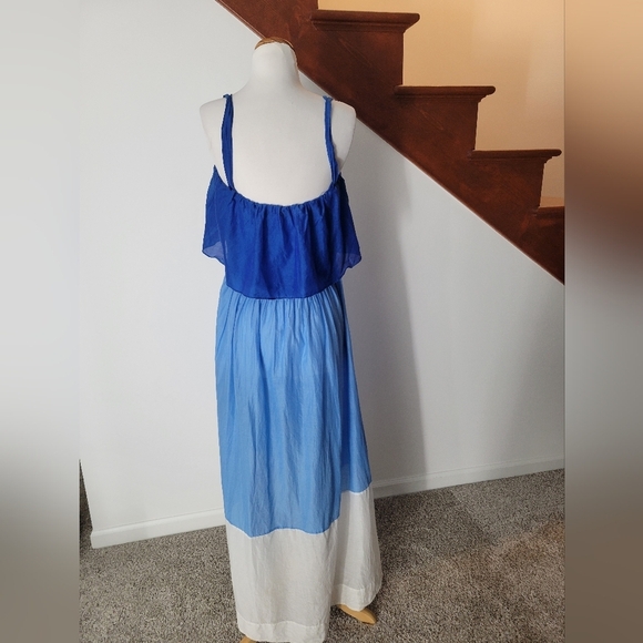 Diane Von Furstenberg Dress M Color-block Cotton And Silk-blend Maxi - Picture 6 of 7